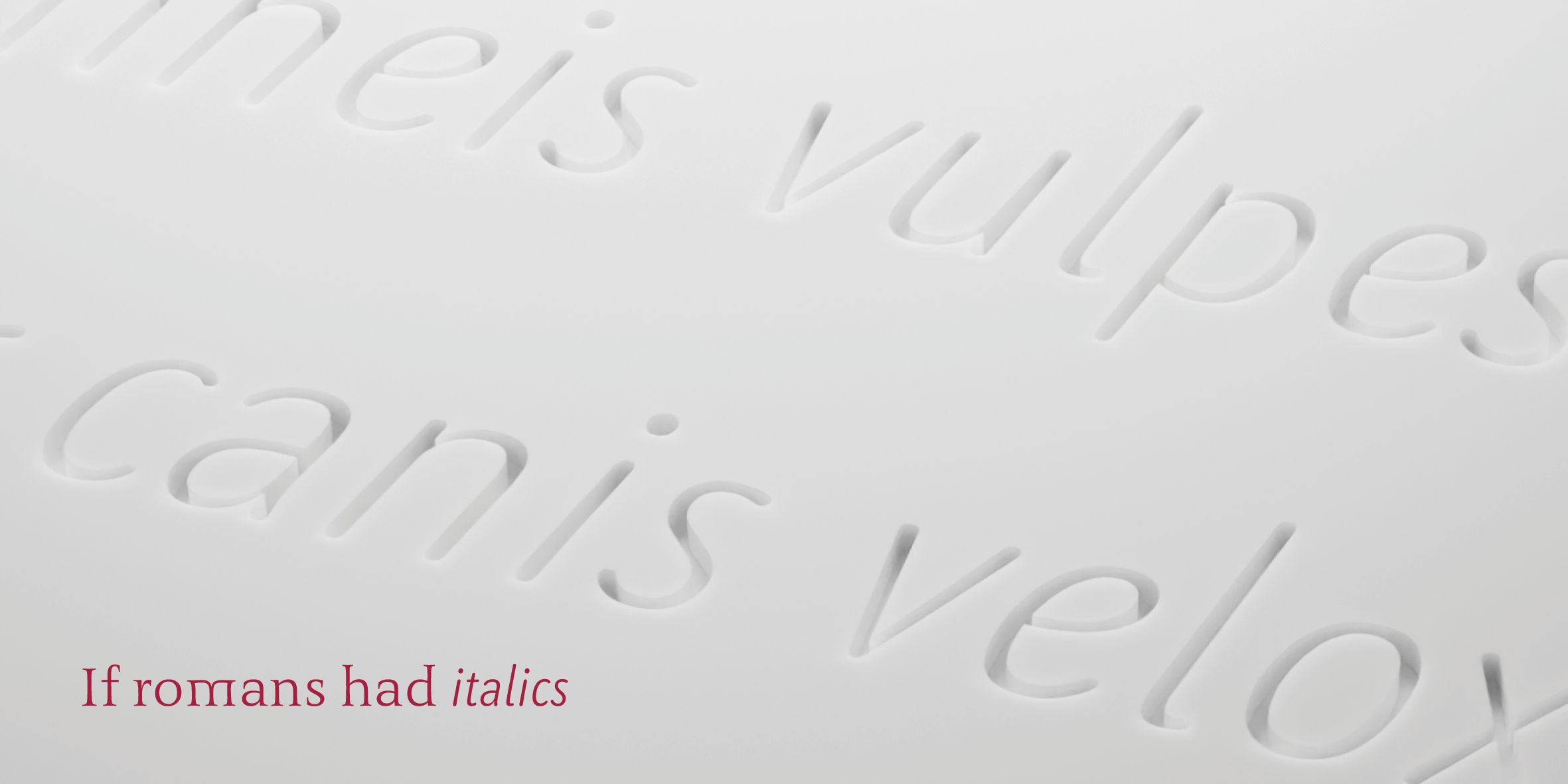 3D rendering of Benedict italics engraved into a smooth, white surface