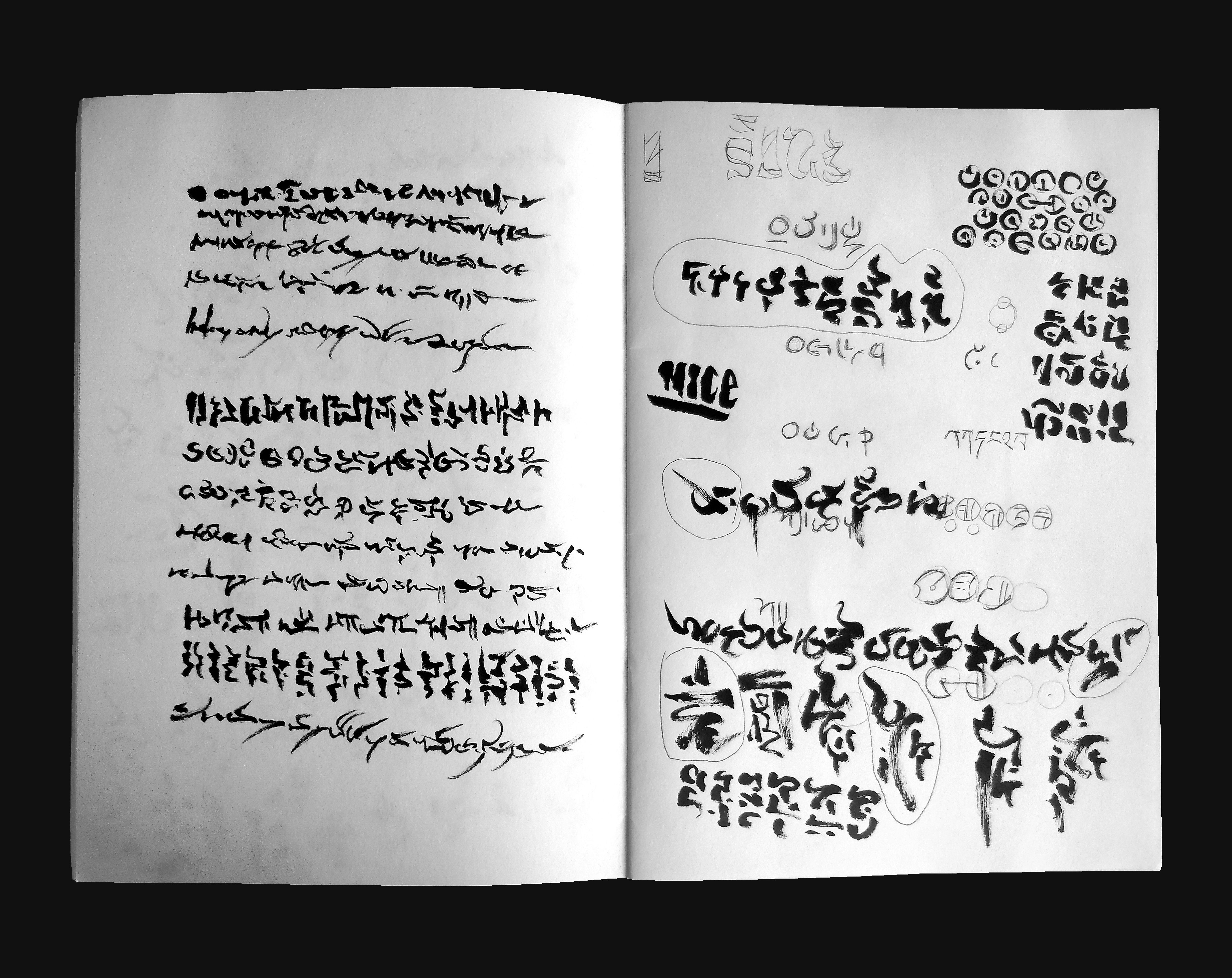 First attempts with the brush pen