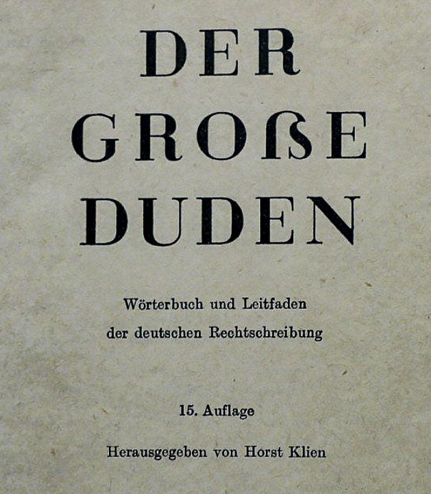 Schmutztitel, Der große Duden, 15. Auflage